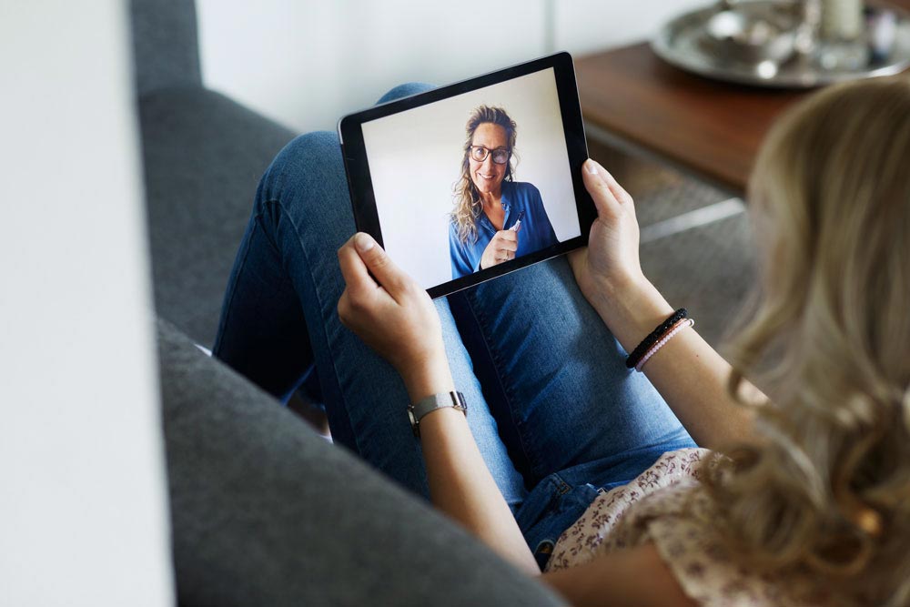 Online-möte med vårdpersonal